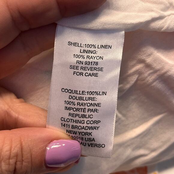 NWT House of Harlow 1960 Tropical Print Linen Puff Sleeve Babydoll Mini Dress - Picture 10 of 13